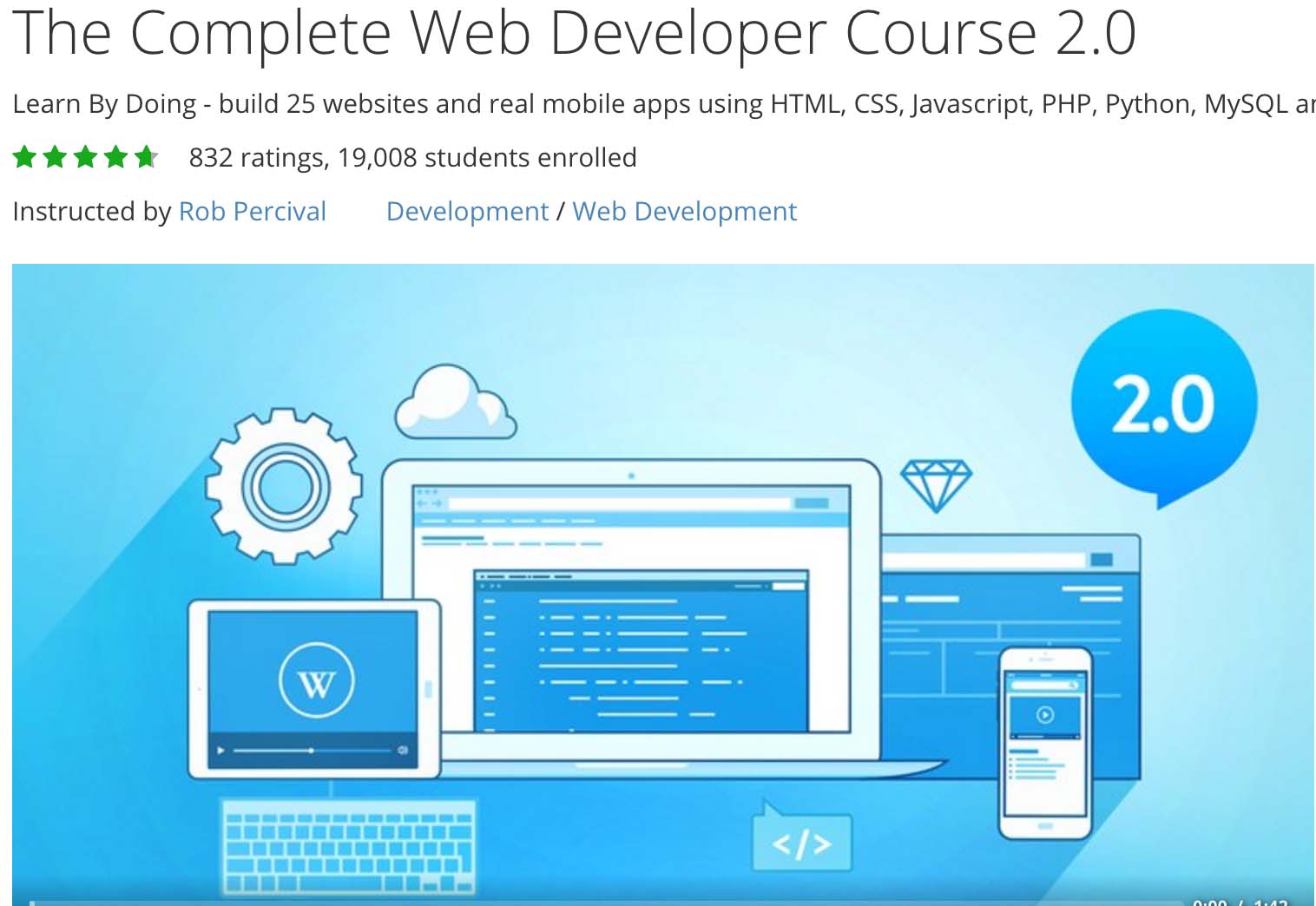  95% off  Complete Web Developer Course 2.0 coupon - Rob ...